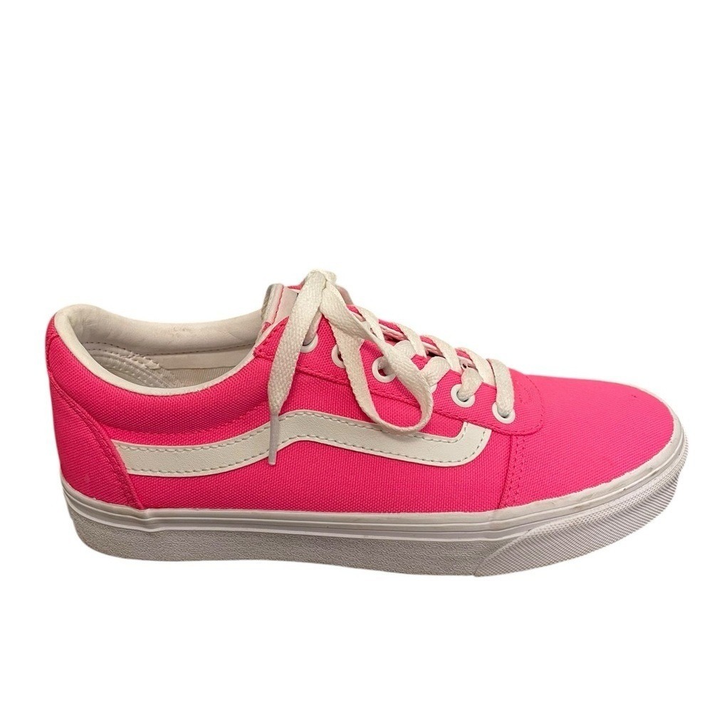 Vans Pink Canvas Low-Top Sneakers with White Stripe